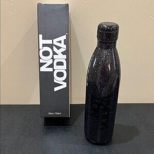 Not Vodka | Glittery Black Insulated Water Bottle | 25oz